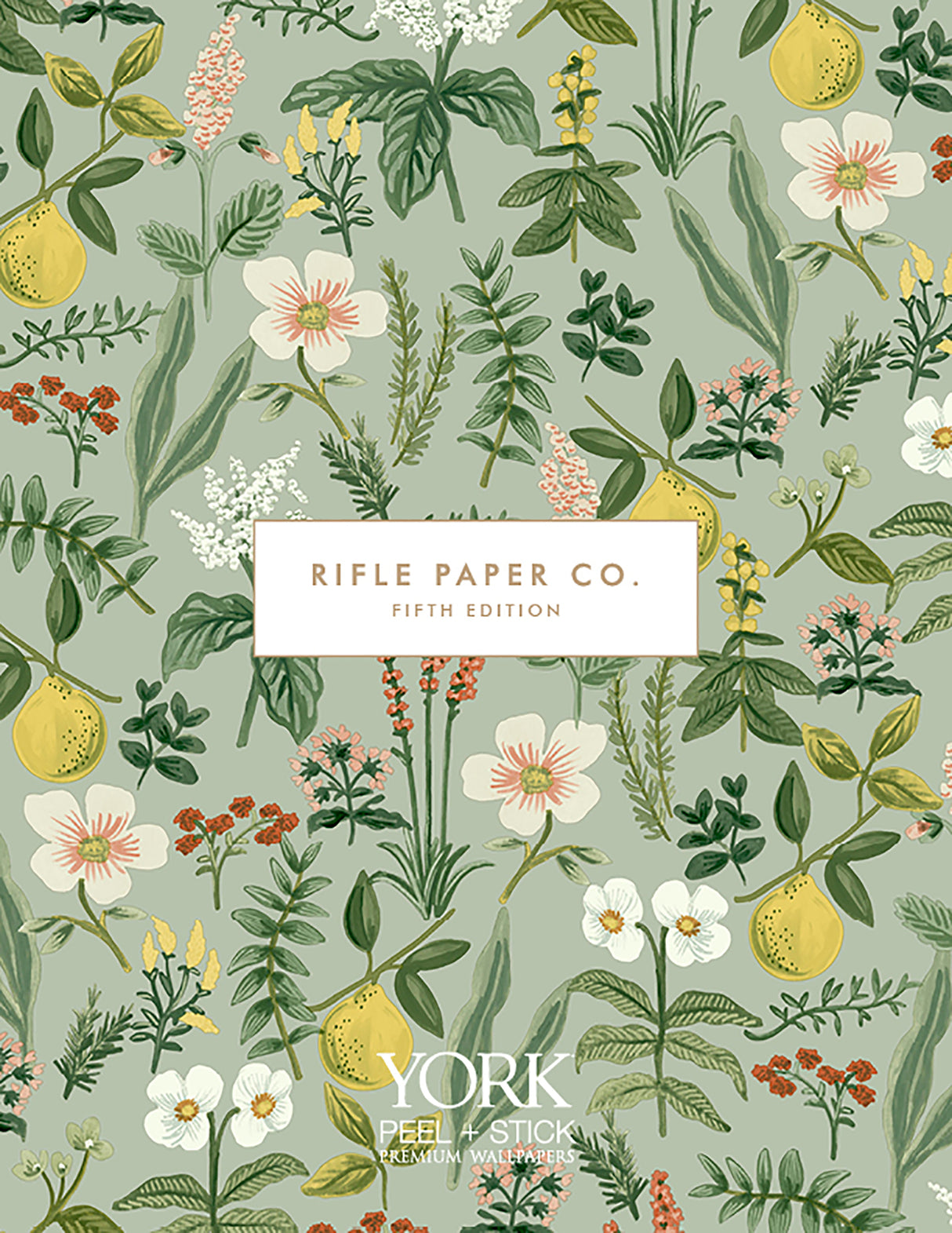 Herb Garden Cream by Rifle Paper Co. Botanical Premium Peel + Stick Wallpaper – York Wallcoverings PSW1678RL