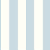 3" Stripe Blue & White Prepasted Wallpaper with Classic Vertical Stripe Pattern - York SA9176SAM