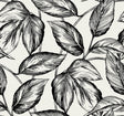 Black sketched leaf botanical wallpaper pattern on a light background