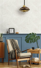 Tarra Monstera Leaf White Sand by Summer House Tropical Botanical Wallpaper – Seabrook Designs SC20205