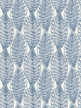 Blue leaf outline botanical wallpaper pattern on a light background