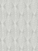 Kira Leaf Husk wallpaper in Harbor Grey with large layered leaf outlines