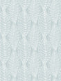 Cape blue coastal botanical leaf wallpaper with white leaf silhouettes (Kira Leaf Husk by Seabrook Designs).
