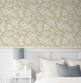 Juno Island Floral Saddle Tan by Summer House Floral Wallpaper – Seabrook Designs SC20805