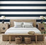 Dylan Captain Blue by Summer House Striped Stringcloth Wallpaper – Seabrook Designs SC21002