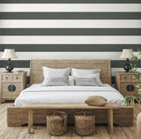Dylan Deep Grey by Summer House Striped Stringcloth Wallpaper – Seabrook Designs SC21008
