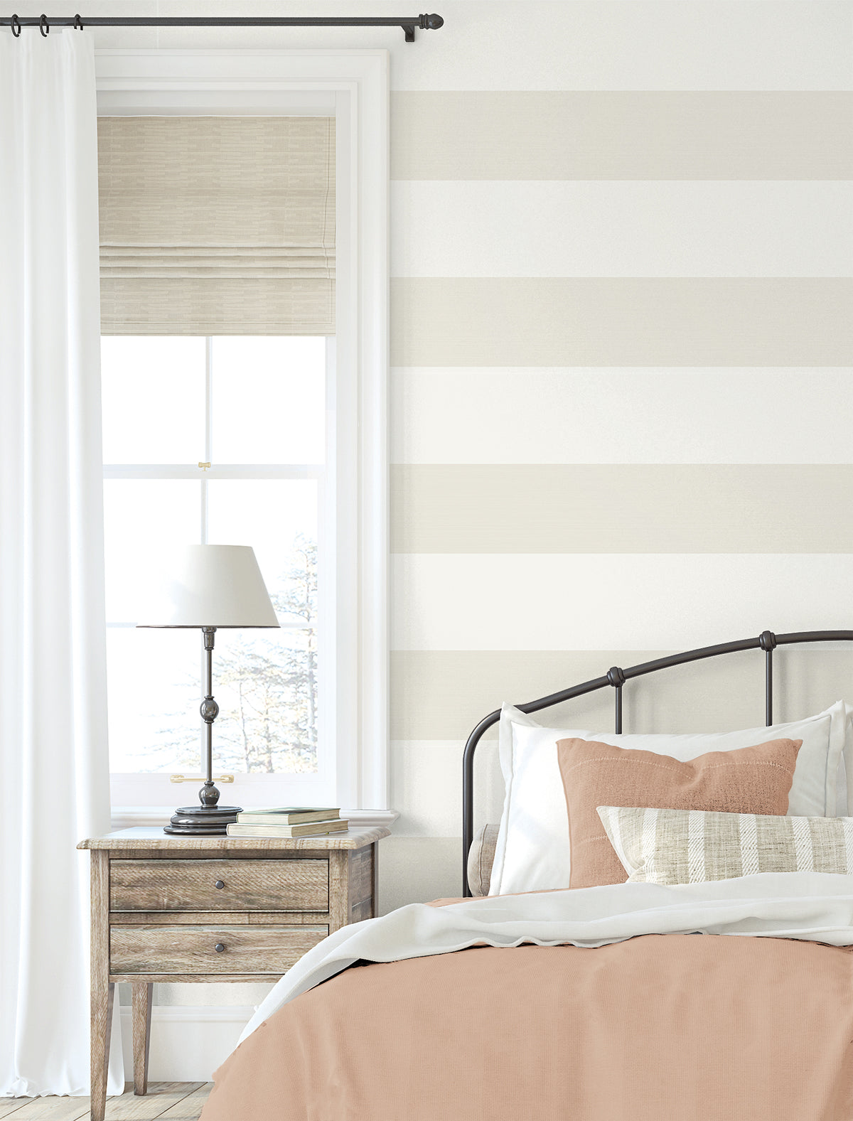Dylan Ice by Summer House Striped Stringcloth Wallpaper – Seabrook Designs SC21015