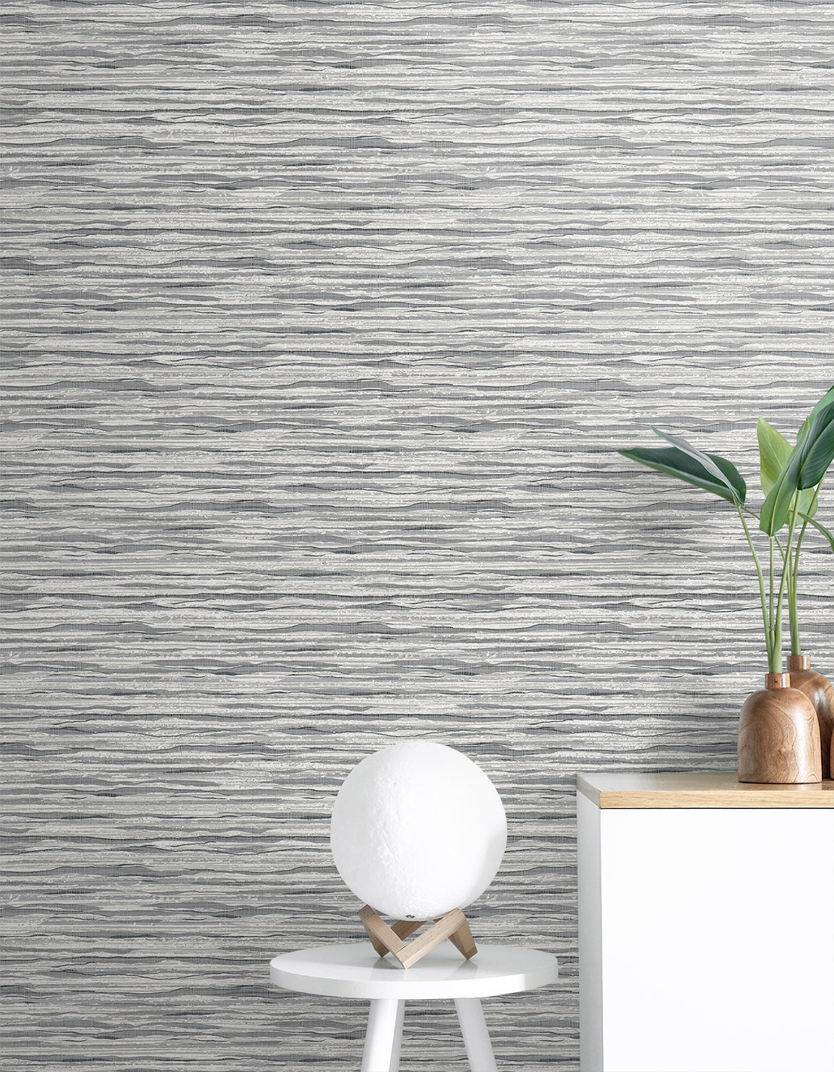 Skye Wave Rainy Day Surf by Summer House Stringcloth Textured Wallpaper – Seabrook Designs SC21100
