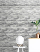 Skye Wave Rainy Day Surf by Summer House Stringcloth Textured Wallpaper – Seabrook Designs SC21100