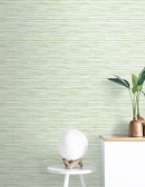 Skye Wave Stringcloth Baby Lettuce by Summer House Textured Sisal Wallpaper – Seabrook Designs SC21104