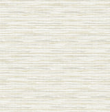 Skye Wave Stringcloth wallpaper in the Early Clouds colorway with a woven sisal look in warm beige and ivory tones.