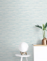 Skye Wave Stringcloth Morning Surf by Summer House Texture Wallpaper – Seabrook Designs SC21112