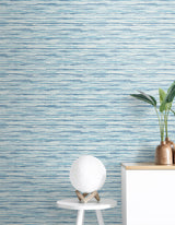 Skye Wave Stringcloth Summer Surf by Summer House Textured Coastal Wallpaper – Seabrook Designs SC21122