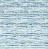 Skye Wave Stringcloth wallpaper in Summer Surf blue with horizontal wave-like texture