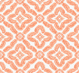 Talia Botanical Medallion wallpaper in salmon/orange on a light ground