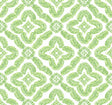 Green botanical medallion geometric wallpaper pattern on white background