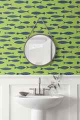Bay Fish Buckingham Green by Summer House Coastal Fish Wallpaper – Seabrook Designs SC21504