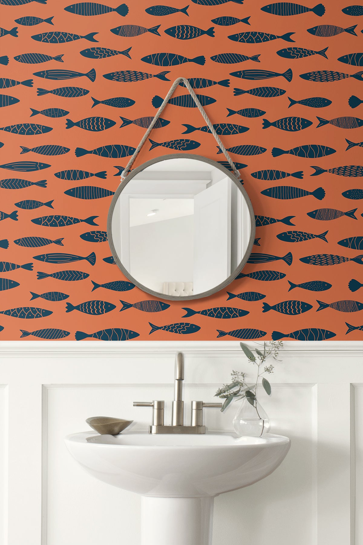 Bay Fish Coral Reef by Summer House Fish Wallpaper – Seabrook Designs SC21506
