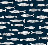 Bay Fish Deep Seas by Summer House Coastal Fish Wallpaper – Seabrook Designs SC21512