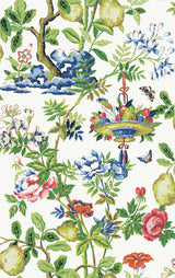 Bloom Shantung Garden Multicolor Peel & Stick Wallpaper with Floral Chinoiserie Pattern - NuWallpaper SCS3840