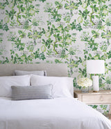 Verdance Shantung Garden Green Chinoiserie Peel & Stick Wallpaper - SCS3841