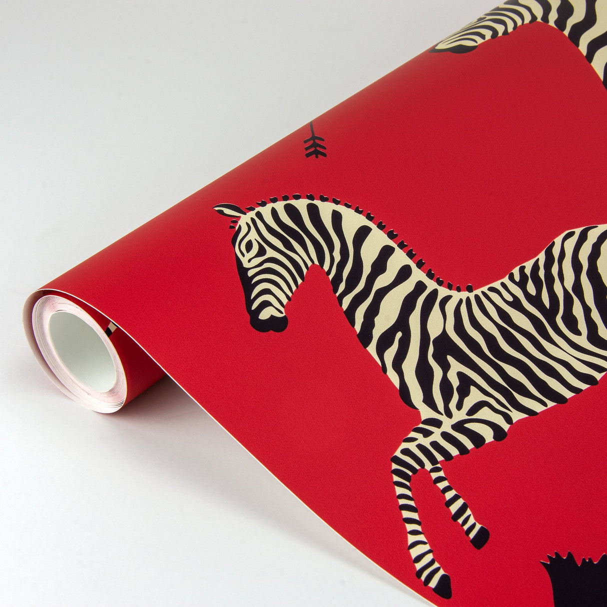 Masai Red Zebra Safari Peel & Stick Wallpaper with Iconic Scalamandre Zebra Print - SCS3869