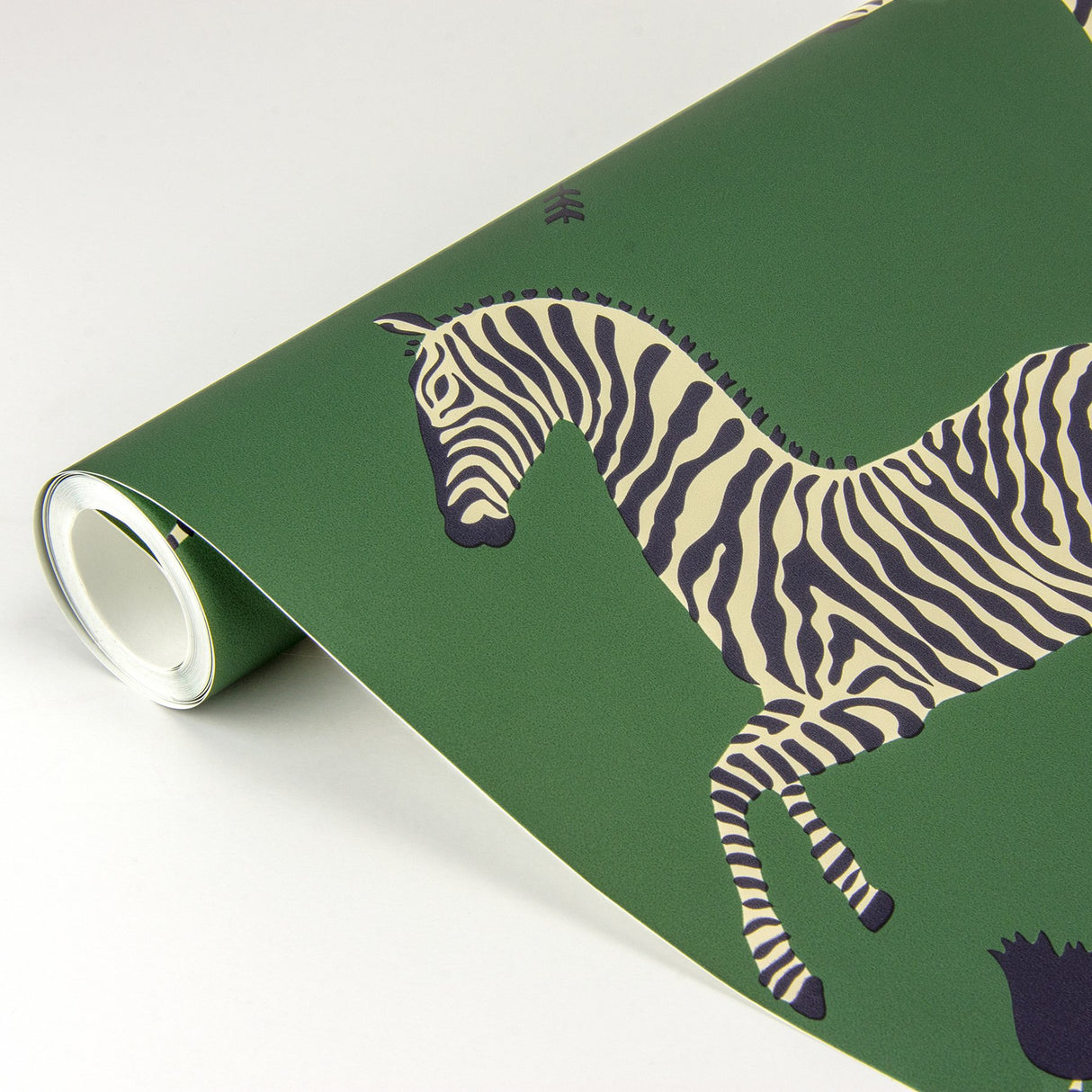 Serengeti Green Zebra Safari Peel & Stick Wallpaper with Scalamandré Signature Zebra Print - SCS3871