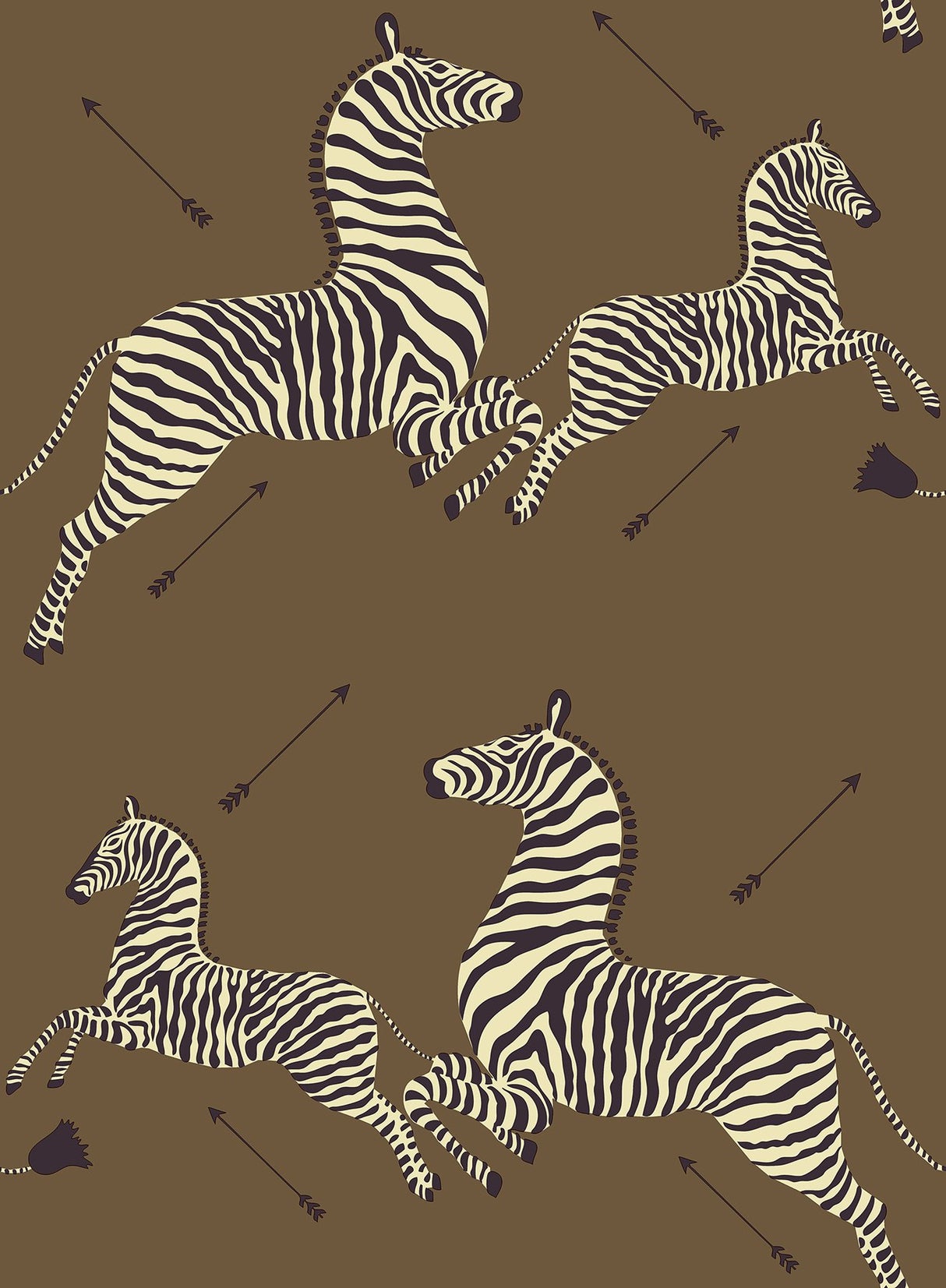 Safari Brown Zebra Safari Scalamandre Self Adhesive Wallpaper with Zebra Print Feature Wall - SCS3872