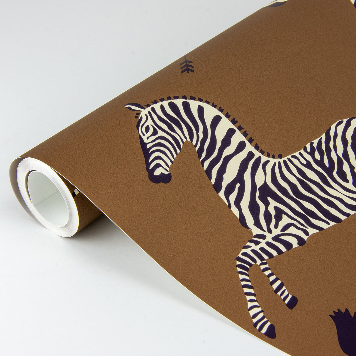 Safari Brown Zebra Safari Scalamandre Self Adhesive Wallpaper with Zebra Print Feature Wall - SCS3872