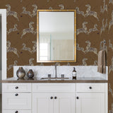 Safari Brown Zebra Safari Scalamandre Self Adhesive Wallpaper with Zebra Print Feature Wall - SCS3872