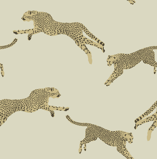 Leaping Cheetah Dune Peel & Stick Wallpaper with Novelty Feature Wall Style - SCS4274
