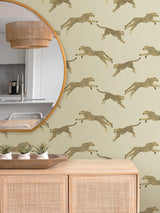 Leaping Cheetah Dune Peel & Stick Wallpaper with Novelty Feature Wall Style - SCS4274