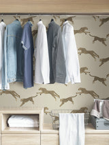 Leaping Cheetah Dune Peel & Stick Wallpaper with Novelty Feature Wall Style - SCS4274