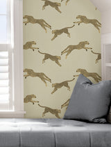 Leaping Cheetah Dune Peel & Stick Wallpaper with Novelty Feature Wall Style - SCS4274