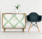 Wreath Jade Peel & Stick Wallpaper with Butterfly Trellis Botanical Motif - NuWallpaper SCS6051