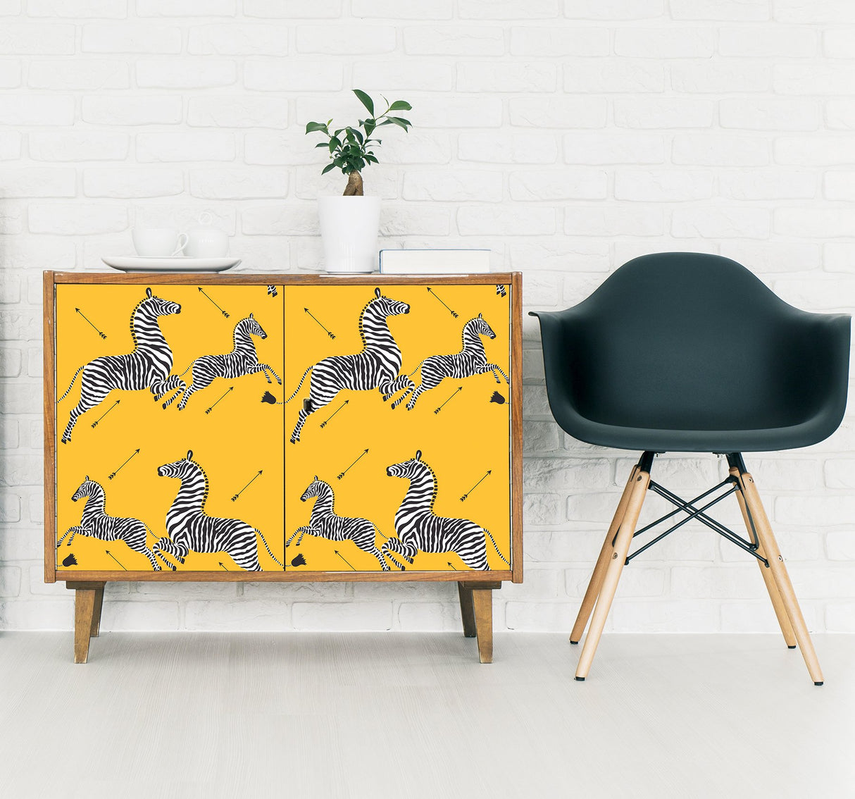 Zebra Safari Sunbeam Peel & Stick Wallpaper with Transitional Zebra Print Pattern - SCS6052