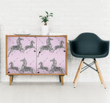 Zebra Safari Lilac Peel & Stick Wallpaper with Zebra Print Motif - NuWallpaper SCS6054