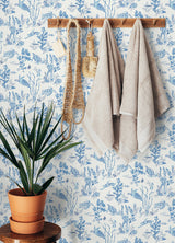 Garparilla Azure Peel & Stick Wallpaper with Coastal Underwater Toile - Scalamandre SCS6057