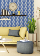 Fleur Azure Peel & Stick Wallpaper with Retro Botanical Daisy Pattern - NuWallpaper SCS6059