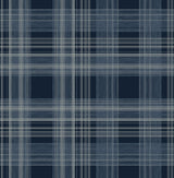 Rad Plaid Denim Blue by Stacy Garcia Peel and Stick Plaid Peel & Stick Wallpaper – Stacy Garcia Home SG10002 -Sample