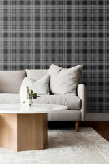 Rad Plaid Onyx by Stacy Garcia Peel and Stick Plaid Peel & Stick Wallpaper – Stacy Garcia Home SG10010