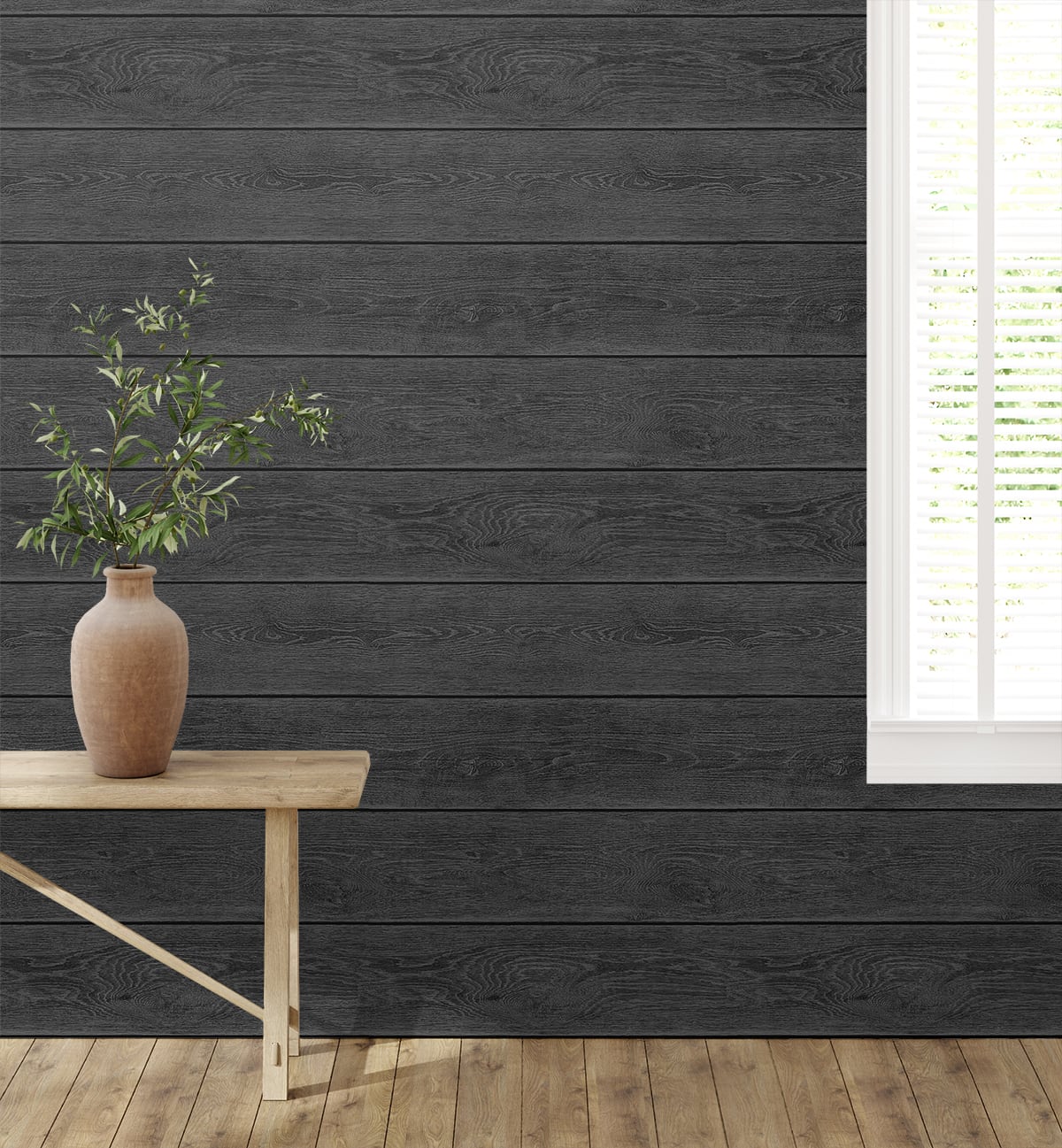 Stacks Charcoal by Stacy Garcia Peel and Stick Wood Plank Peel & Stick Wallpaper – Stacy Garcia Home SG10110