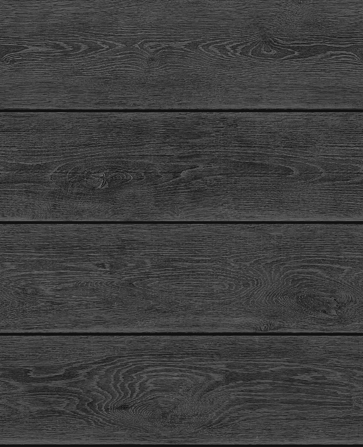 Charcoal wood plank peel and stick wallpaper with horizontal boards