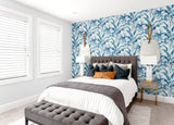 Palma Blue Lagoon & Grey by Stacy Garcia Peel and Stick Tropical Botanical Peel & Stick Wallpaper – Stacy Garcia Home SG10302