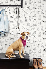 Best in Show Onyx by Stacy Garcia Peel and Stick Dog Print Peel & Stick Wallpaper – Stacy Garcia Home SG10400
