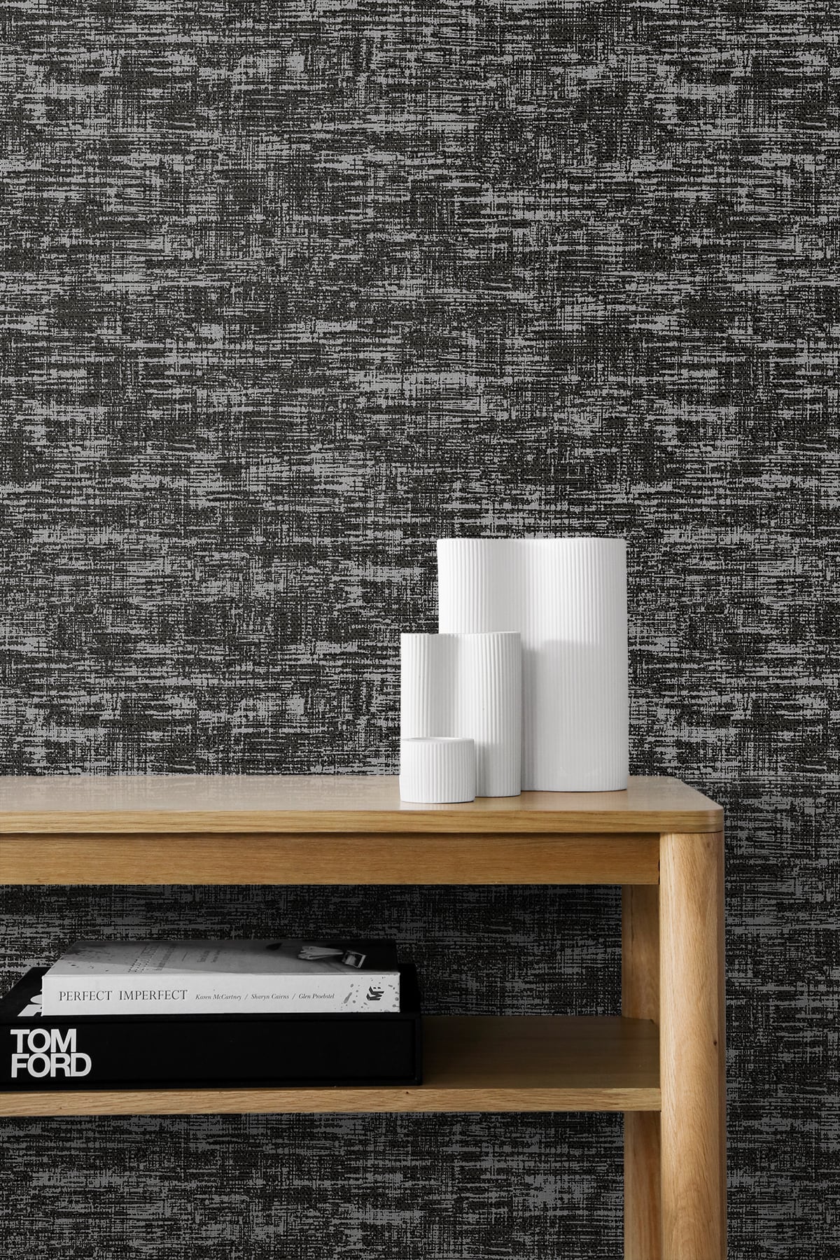 Interference Ash Grey by Stacy Garcia Peel and Stick Abstract Texture Wallpaper – Stacy Garcia Home SG10500