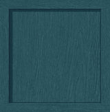 Teal wood panel square grid peel and stick wallpaper pattern