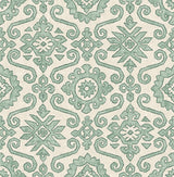 Augustine Mineral Green geometric peel and stick wallpaper pattern