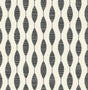 Ditto peel and stick geometric wallpaper in Eclipse & Linen with black elongated oval motif on a linen off-white ground.