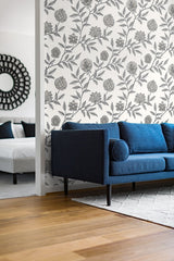Jaclyn Charcoal and Sandstone by Stacy Garcia Peel and Stick Floral Wallpaper – Stacy Garcia Home SG11000